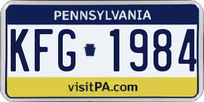 PA license plate KFG1984