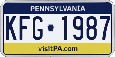 PA license plate KFG1987