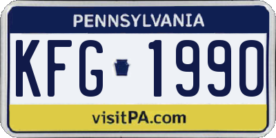 PA license plate KFG1990