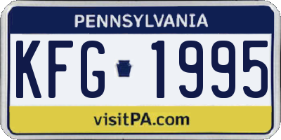 PA license plate KFG1995