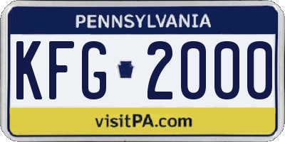 PA license plate KFG2000