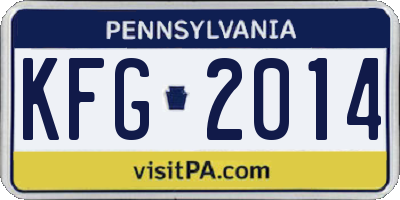 PA license plate KFG2014
