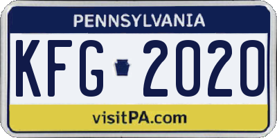 PA license plate KFG2020