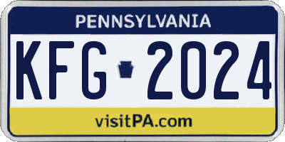 PA license plate KFG2024