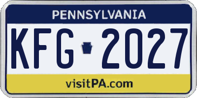 PA license plate KFG2027
