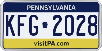 PA license plate KFG2028