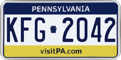 PA license plate KFG2042