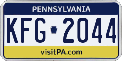 PA license plate KFG2044