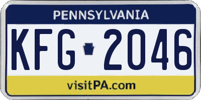PA license plate KFG2046
