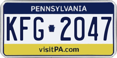 PA license plate KFG2047