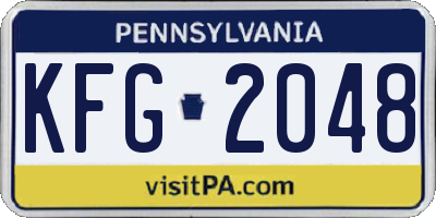 PA license plate KFG2048