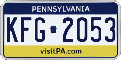 PA license plate KFG2053