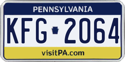 PA license plate KFG2064