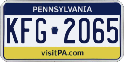 PA license plate KFG2065