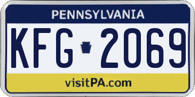 PA license plate KFG2069