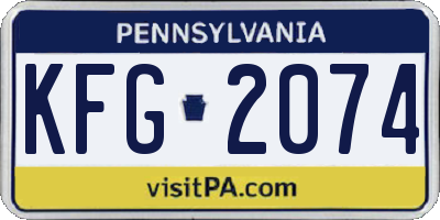 PA license plate KFG2074