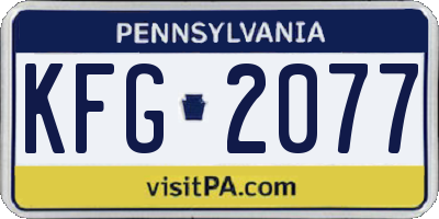 PA license plate KFG2077