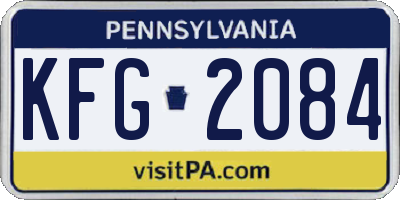 PA license plate KFG2084