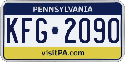 PA license plate KFG2090