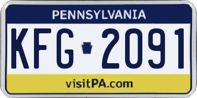 PA license plate KFG2091