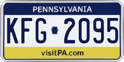 PA license plate KFG2095