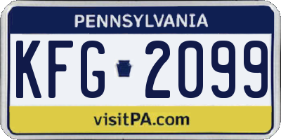 PA license plate KFG2099