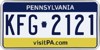 PA license plate KFG2121