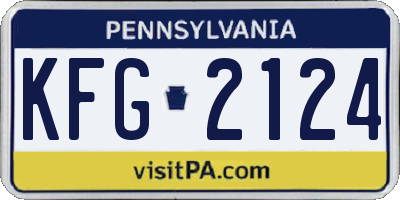 PA license plate KFG2124
