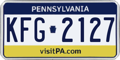 PA license plate KFG2127