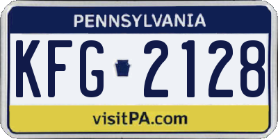 PA license plate KFG2128