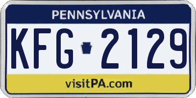 PA license plate KFG2129