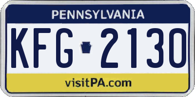 PA license plate KFG2130