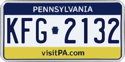PA license plate KFG2132