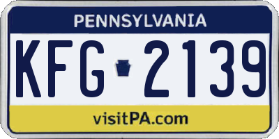 PA license plate KFG2139