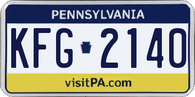PA license plate KFG2140