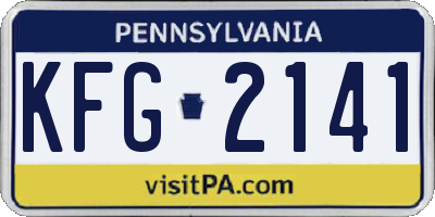 PA license plate KFG2141