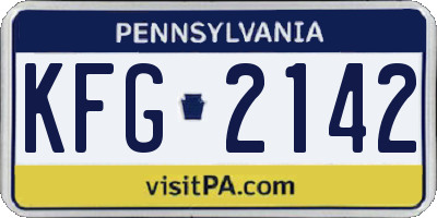 PA license plate KFG2142