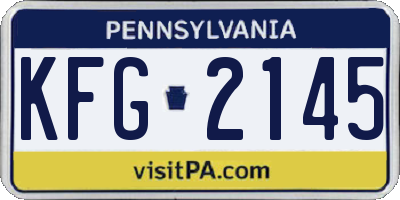 PA license plate KFG2145