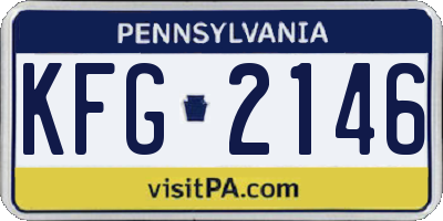 PA license plate KFG2146