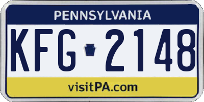PA license plate KFG2148