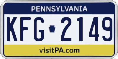 PA license plate KFG2149