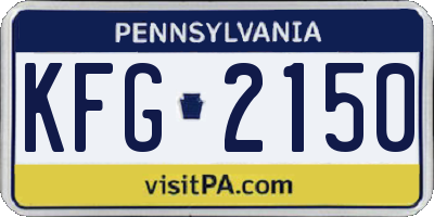 PA license plate KFG2150