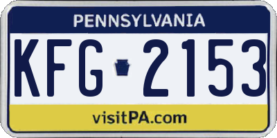 PA license plate KFG2153