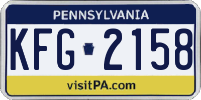 PA license plate KFG2158