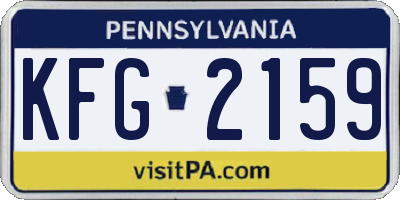 PA license plate KFG2159