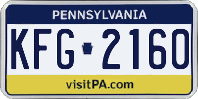 PA license plate KFG2160