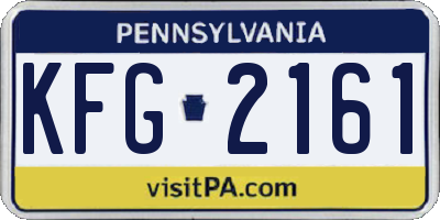 PA license plate KFG2161