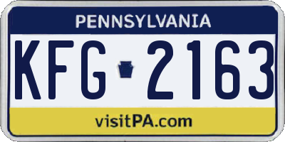 PA license plate KFG2163