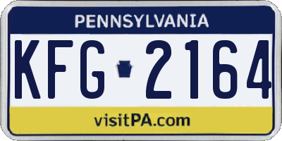 PA license plate KFG2164