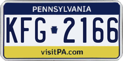 PA license plate KFG2166